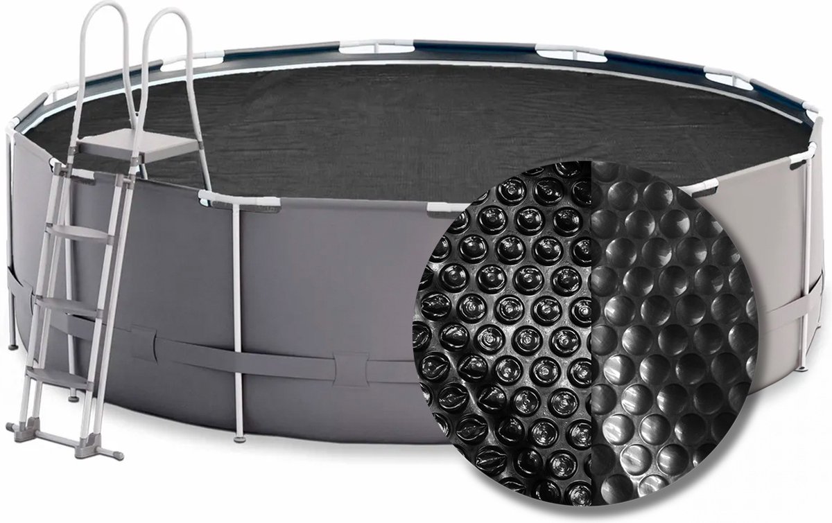 Weau Premium solar cover rond - 400 cm (zeilmaat 394) - Zwart